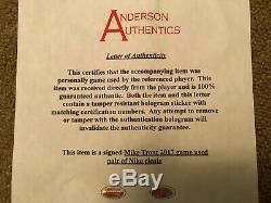 Mike Trout Anderson Authentics Game Used Autographed Insc. Cleats 2017 Angels