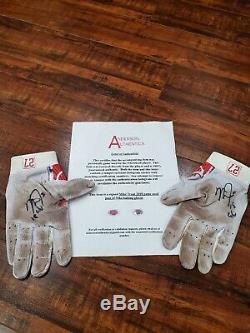 Mike Trout Angels Autographed Signed Game Used Batting Gloves
