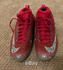 Mike Trout GAME USED 2017 CLEATS game worn SIGNED auto ANGELS spikes