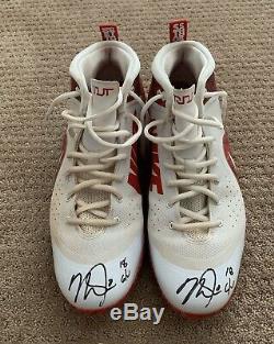 Mike Trout GAME USED 2018 CLEATS game worn SIGNED auto ANGELS spikes