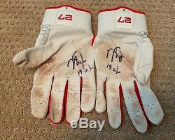 Mike Trout GAME USED 2019 BATTING GLOVES PAIR game worn SIGNED auto ANGELS