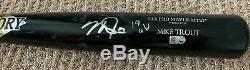 Mike Trout GAME USED 2019 CRACKED BAT autograph SIGNED Angels MVP Season MATCHED
