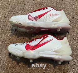 Mike Trout GAME USED 2022 PAIR CLEATS game worn SIGNED auto ANGELS Spikes