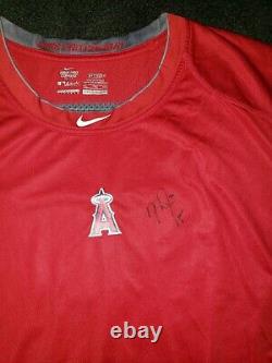 Mike Trout Signed 2015 Game Used Red Nike Angels Undershirt Anderson Auto COA