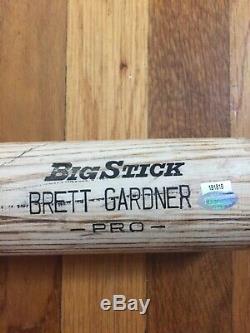 Mlb Yankees Brett Gardner Signed And Game Used Bat From 2009 Alcs Steiner Sports