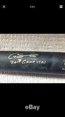 New York Yankees Gary Sanchez Game Used (Cracked) Autographed Bat Steiner COA