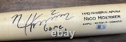 Nico Hoerner SIGNED CRACKED GAME USED BAT autograph Cubs MLB Auth