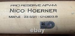 Nico Hoerner SIGNED UNCRACKED GAME USED BAT autograph Cubs MLB Auth