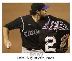 Nolan Arenado Colorado Rockies Game Used Jersey 2020 Signed Photo Matched LOA