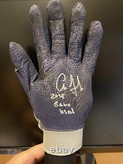 Ny Yankees Aaron Judge Signed Game Used Batting Glove Players Direct Coa Auto