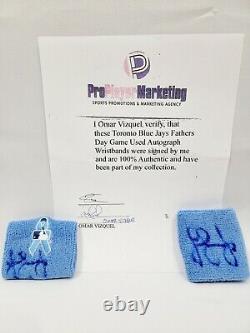 Omar Vizquel Signed Game Used-Worn Father's Day Wristbands Player LOA