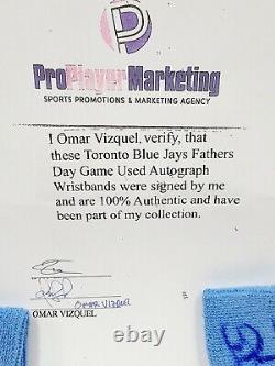 Omar Vizquel Signed Game Used-Worn Father's Day Wristbands Player LOA