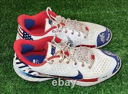 Ozzie Albies Atlanta Braves 2021 4th of July Game Used Cleats Signed Beckett COA