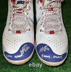 Ozzie Albies Atlanta Braves 2021 4th of July Game Used Cleats Signed Beckett COA