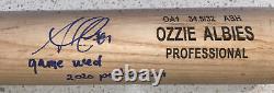 Ozzie Albies Signed Game Used 2020 Postseason Bat Atlanta Braves (Beckett)