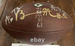 Packers 2018 Game Used The Duke Wilson Football Signed Ball Aaron Rodgers Jones