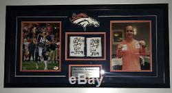 Peyton Manning Signed Game Used Wrist Bands Photo Framed Fanatics Authentic COA