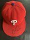 Phillies Game Used/ Worn Cole Hamels Signed Hat