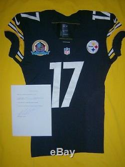 Pittsburgh Steelers 2012 Mike Wallace Signed Loa Game Used Worn Hof 50yrs Jersey