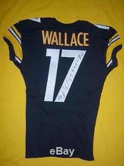 Pittsburgh Steelers 2012 Mike Wallace Signed Loa Game Used Worn Hof 50yrs Jersey