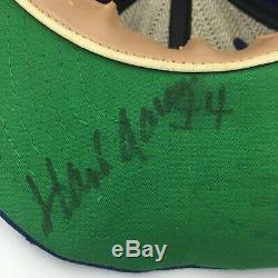 RARE 1975 Hank Aaron Game Used Signed Milwaukee Brewers Baseball Cap Hat PSA DNA