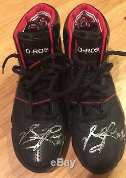 RARE GAME USED Chicago Bulls DERRICK ROSE signed Basketball Shoes MVP YEAR 2011