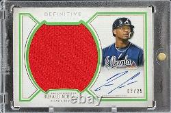 RONALD ACUNA 2019 Topps Definitive Jumbo Game Used Worn Jersey Patch Auto /25
