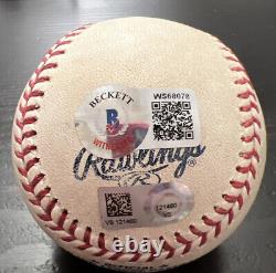 Randy Arozarena Signed Game Used MLB & Beckett Auth. Baseball. Ray's 1st HR game