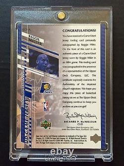 Rare 2000-01 Upper Deck Reggie Miller Game Used Jersey Patch 44/50 Auto Signed