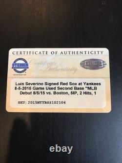 Rare 2015 Luis Severino Signed Heavily Inscribed Game Used Base From Debut Game