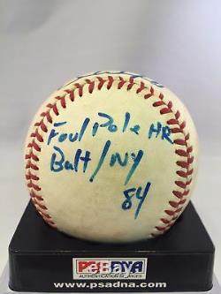 Rare Dave Winfield Signed 1984 Actual Home Run Baseball Yankees Game Used PSA