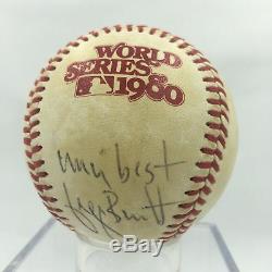 Rare George Brett Signed Game Used 1980 World Series Baseball PSA DNA