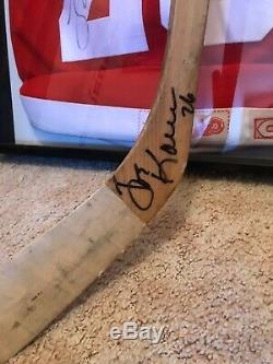 Rare Joe Kocur Red Wings CCM Hockey Game Used Stick Jersey Lot Joey Signed Worn