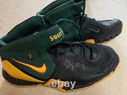 Rashard Lewis Seattle Sonics SuperSonics Game Used Autographed Signed Shoes