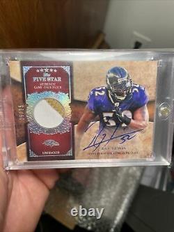 Ray Lewis 2010 Topps Five Star Game Used Patch Auto Signed Autographed /25 RARE