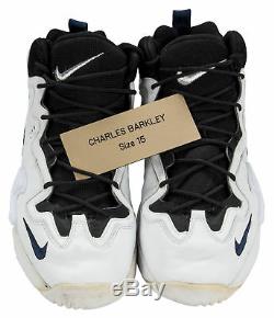 Rockets Charles Barkley Signed 1996-97 Game Used Nike Air CB4 Shoes PSA & Mears