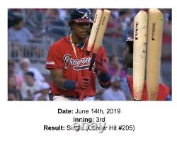 Ronald Acuna Jr. Atlanta Braves Game Used Bat 2019 Signed Hits 205, 206, 207