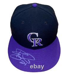Ryan Mcmahon Colorado Rockies Signed / Autographed Game Used Hat Mlb Holo Nice