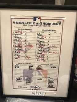 Ryne Sandberg Game Used Signed Autographed Line up Card MLB