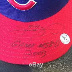 Sammy Sosa Signed Autographed Game Used 2003 Chicago Cubs Hat Cap JSA COA