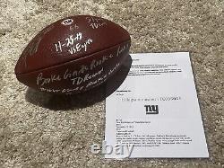 Saquon Barkley Auto Signed Game Used Rookie Record Td Ball Coa Photomatched