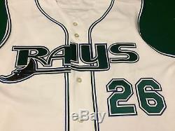 Scott Kazmir Tampa Bay Devil Rays Game Used & Signed Home Jersey Vest- MEARS A10