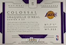 Shaquille ONeal Signed National Treasures Card Panini Le Game Used Limited 49
