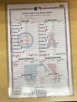 Shohei Ohtani Game Used Lineup Card vs Suzuki Only 3 Exist MLB COA Signed Ross