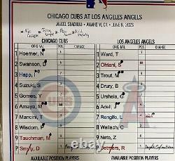 Shohei Ohtani Game Used Lineup Card vs Suzuki Only 3 Exist MLB COA Signed Ross