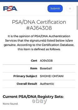 Shohei Ohtani Signed Game Used Baseball 5/16/21 Hr 59 Game Mvp Year Psa/dna