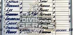 Signed Miguel Cabrera Game-used Baseball Lineup Card 2003 Nlds Gm 2 Marlins Mlb