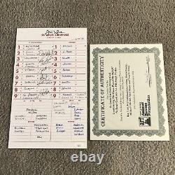 St. Louis Cardinals Auto Signed June 4, 1997 Game Used Lineup Card JSA LOA Rare
