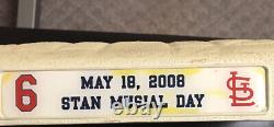 Stan Musial Cardinals Signed Auto Game Used Base Stan Musial Day May 18, 2008