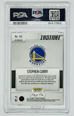 Stephen Curry 2021 Panini Instant 1st All Star Game MVP #142 Black 1/1 PSA 9